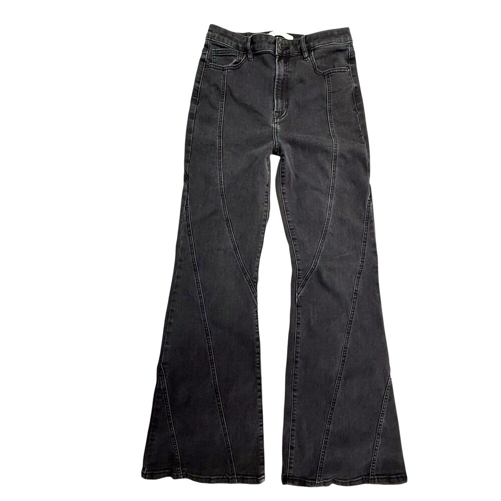 Altard State Hidden Flare Bell Bottom Jeans Women 30 Black Stretch Retro 70's - Picture 2 of 12